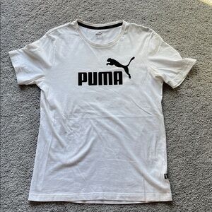 Puma Men's White Tee with Black Logo